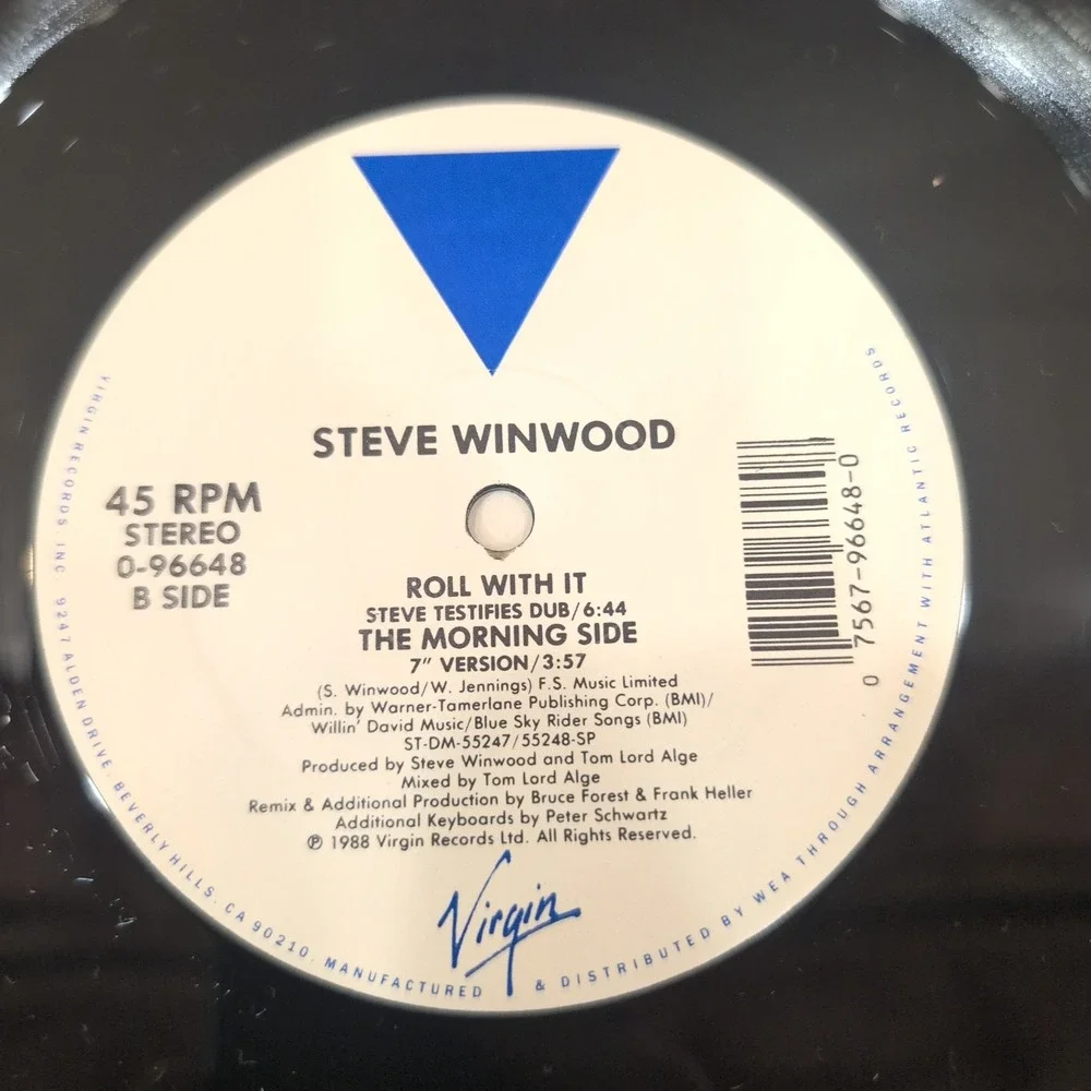 Steve Winwood Roll With It 12" Vinyl Single 1988 45 RPM 0-96648 Remix VG+ - Picture 4 of 6